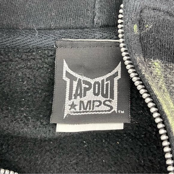 Tapout MPS Hoodie Mens Medium Black Green Y2K Cybergoth Jesse Pinkman Grunge AOP - Picture 4 of 9